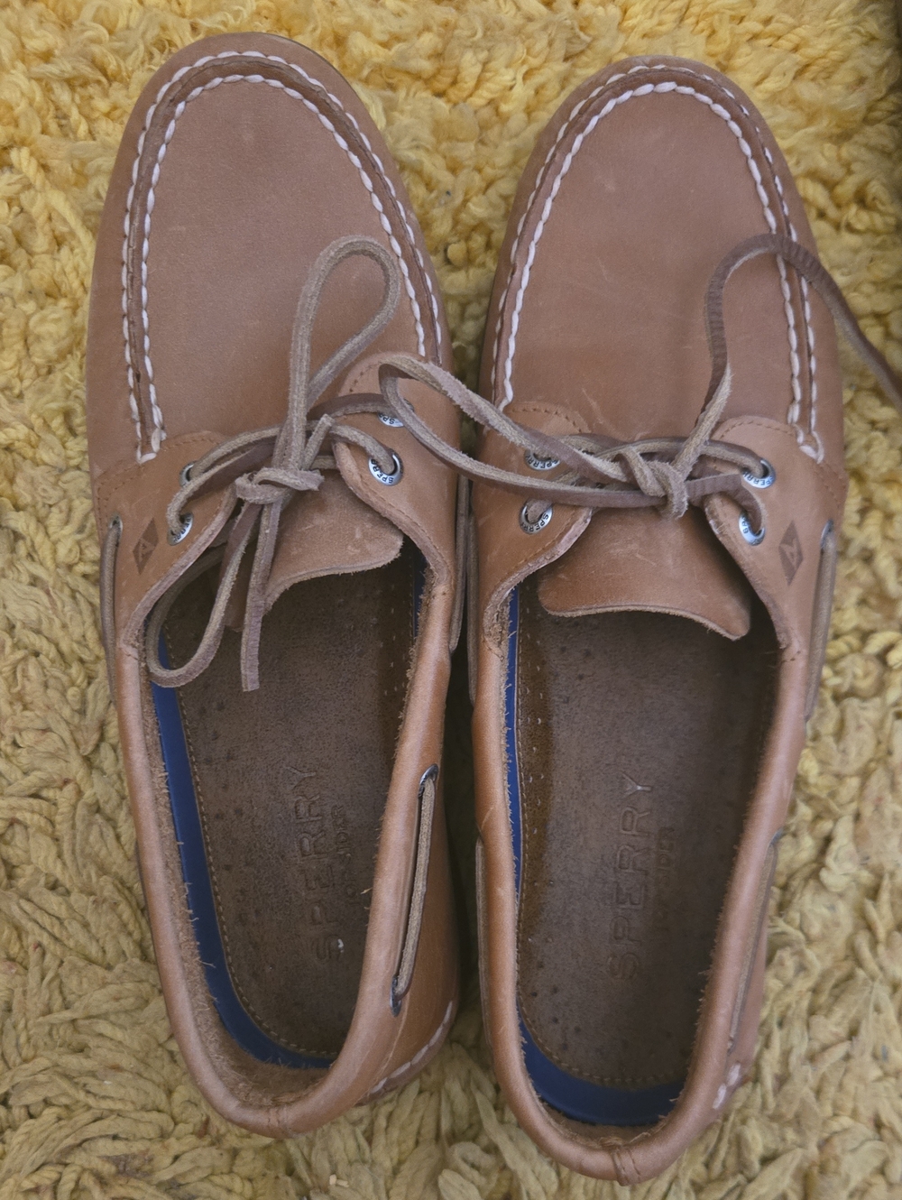 Sperry Men's Brown Leather Moc Toe Boat Shoes